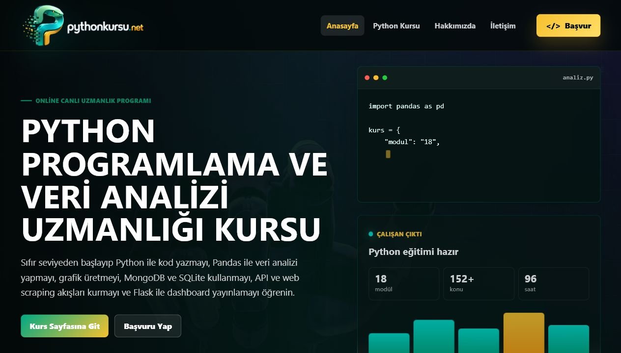 Python Kursu web sitesi
